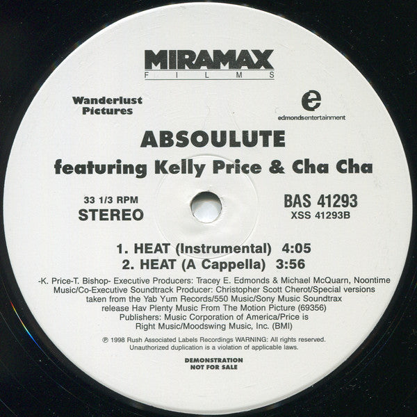 Absoulute featuring Kelly Price & Cha Cha : Heat (12", Promo)