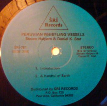 Steven Halpern & Daniel K. Stat : Peruvian Whistling Vessels (LP, Album)