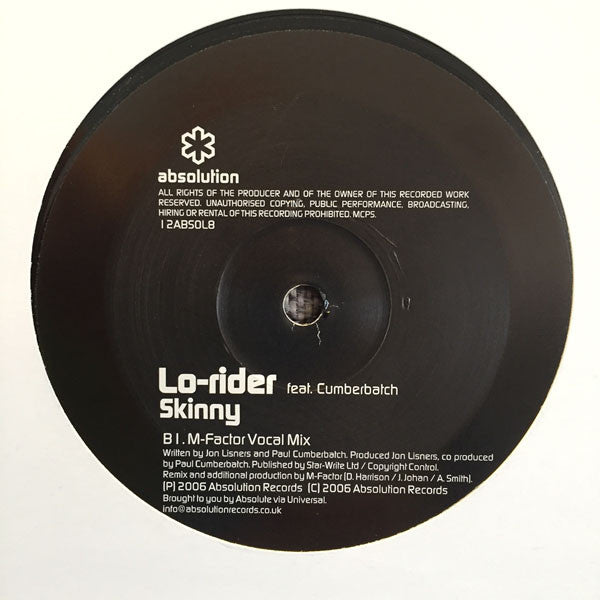 Lo-rider Feat. Cumberbatch* : Skinny (12", Single)