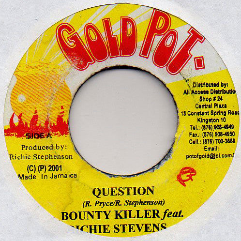 Bounty Killer Feat. Richie Stephens : Question (7")