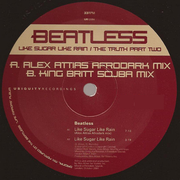 Beatless : Like Sugar Like Rain / The Truth Part Two (12", Ltd)