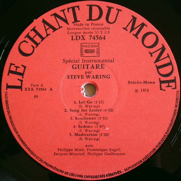 Steve Waring : Spécial Guitare (LP, Album)