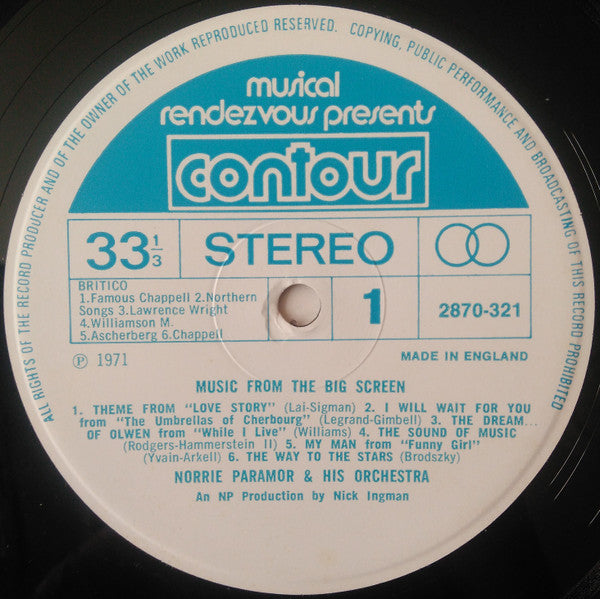 Norrie Paramor And His Orchestra : Music From The Big Screen (LP)