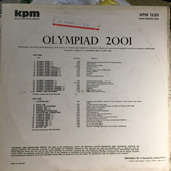 Keith Mansfield : Olympiad 2001 (LP)