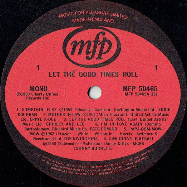 Various : Let The Good Times Roll (LP, Album, Comp, Mono)