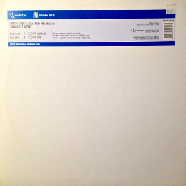 Monkey Bars Feat. Gabrielle Widman : Shuggie Love (12")