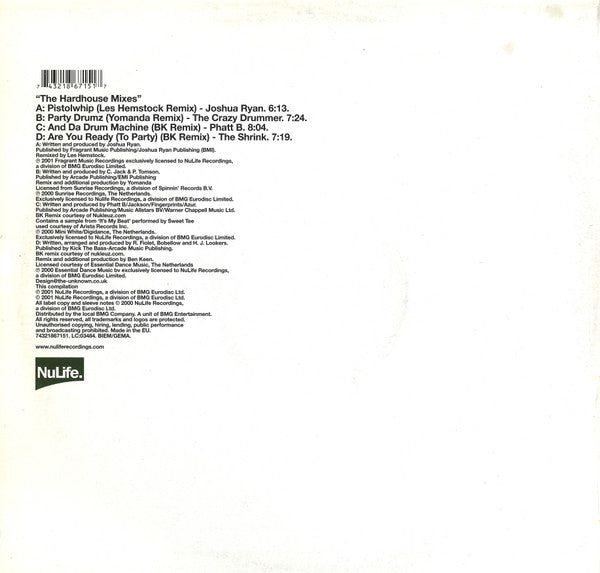 Various : The Hardhouse Mixes (2x12", Comp)