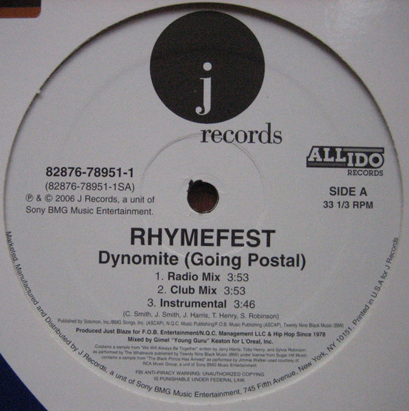 Rhymefest : Dynomite (Going Postal) / Chicago-Rillas (12")