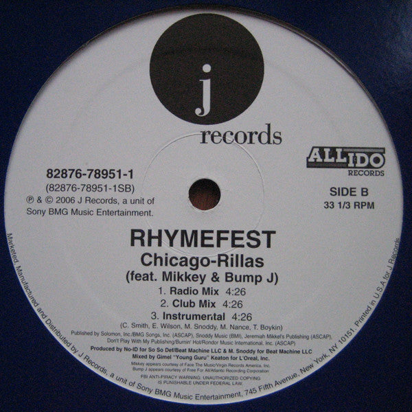 Rhymefest : Dynomite (Going Postal) / Chicago-Rillas (12")