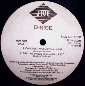 D-Nice : Call Me D-Nice (12", Promo)