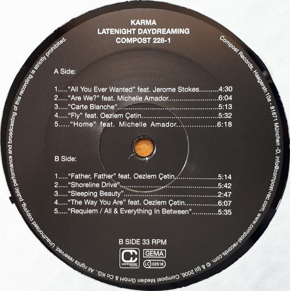 Karma : Latenight Daydreaming (LP, Album)