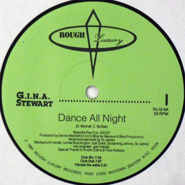 G.I.N.A. Stewart : Dance All Night (12")