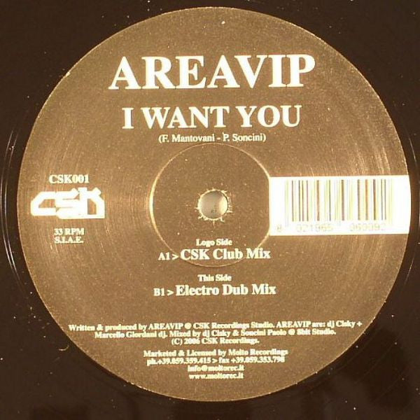 Areavip : I Want You (12")