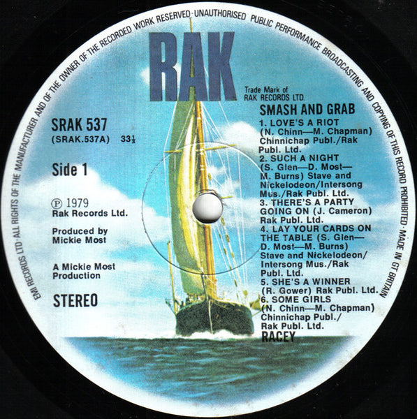 Racey : Smash And Grab (LP, Album)