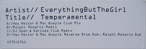 Everything But The Girl : Temperamental (2x12", Whi)