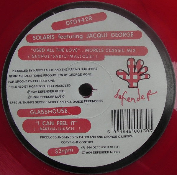Solaris (20) / Glasshouse (4) : Used All The Love  (George Morel Classic Remix) / I Can Feel It (12", Cle)