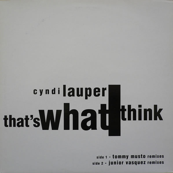 Cyndi Lauper : That's What I Think (12", Promo)