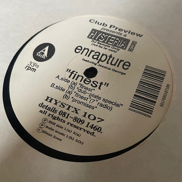 Enrapture (3) Featuring Jessica George : Finest (12", Promo)