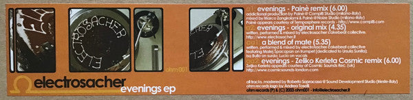 Electrosacher : Evenings EP (12", EP)