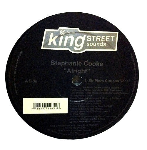 Stephanie Cooke : Alright (Sir Piers Remixes) (12")