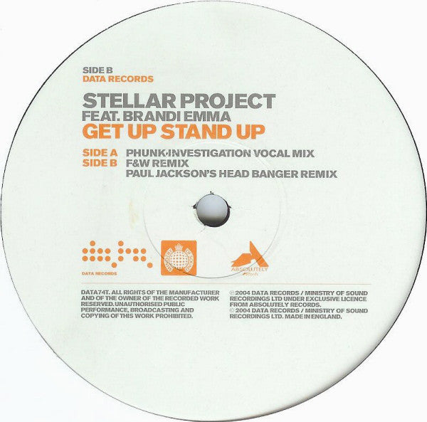 Stellar Project Feat. Brandi Emma : Get Up Stand Up (12")