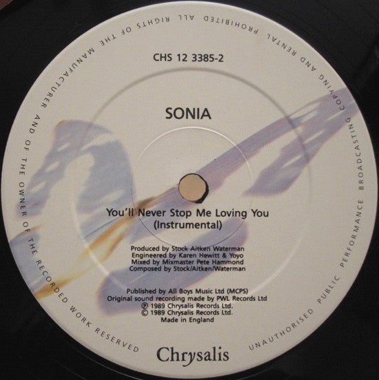 Sonia : You'll Never Stop Me Loving You (12", Single)