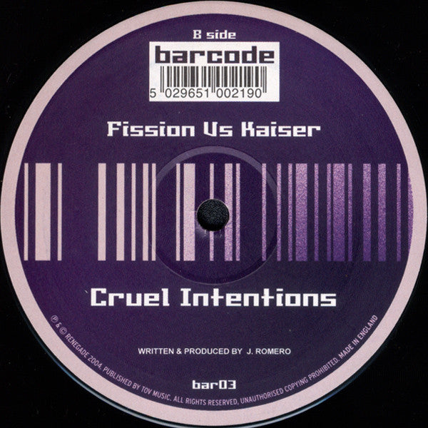 Fission Vs Kaiser : Ormus / Cruel Intentions (12")