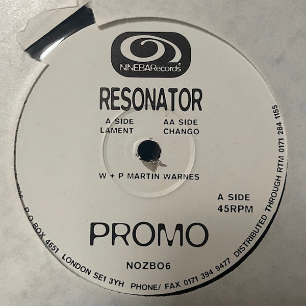 Resonator : Lament / Chango (12", Promo)