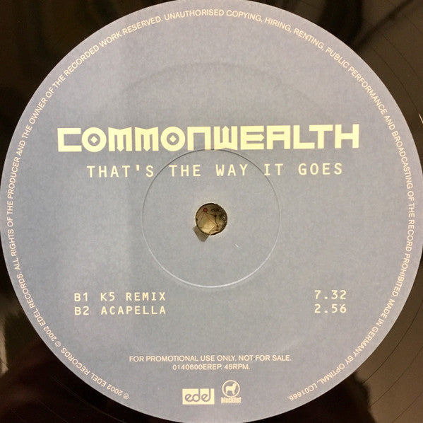 Commonwealth : That's The Way It Goes (12", Single, Promo)