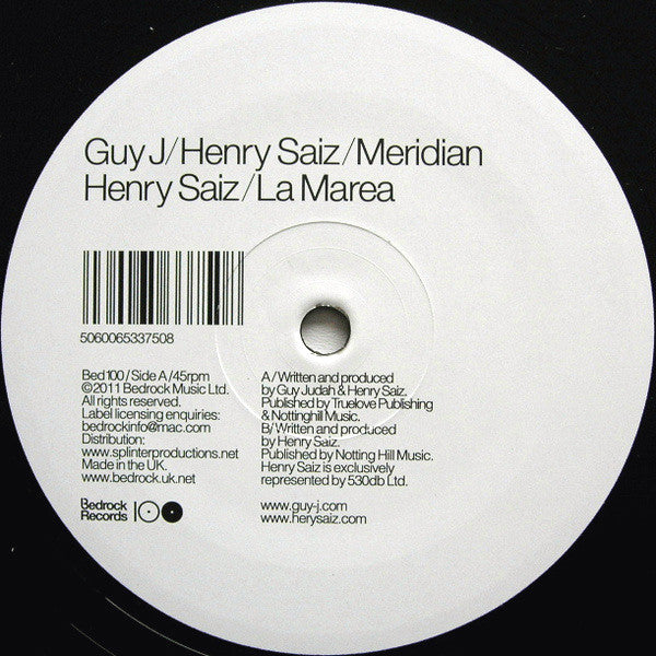Guy J & Henry Saiz : Meridian / La Marea (12")