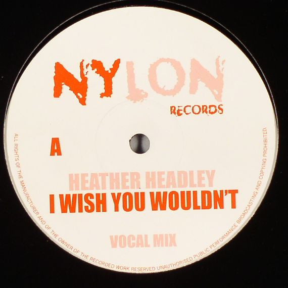 Heather Headley : I Wish You Wouldn't (12", Single, Unofficial)