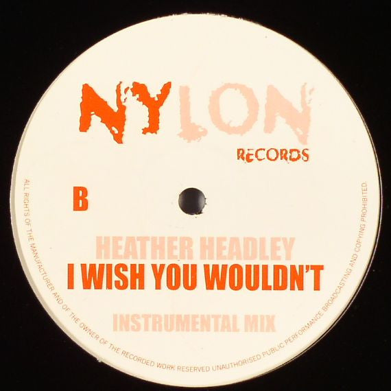 Heather Headley : I Wish You Wouldn't (12", Single, Unofficial)