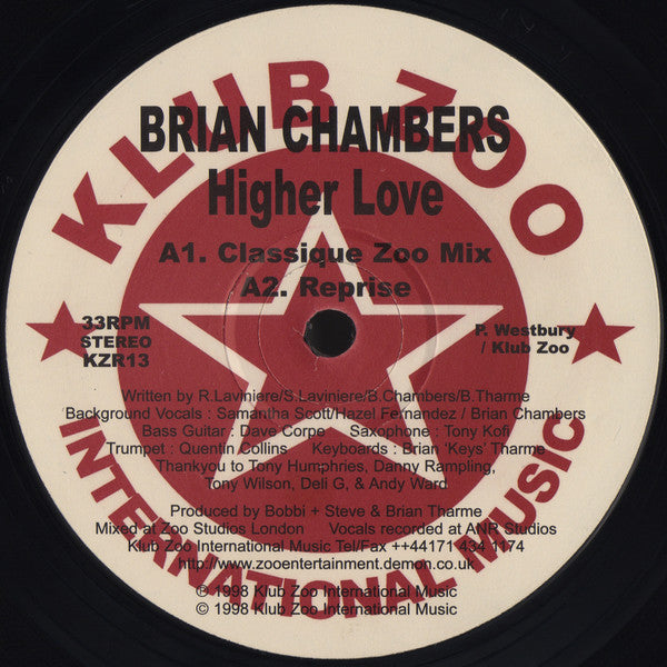 Brian Chambers* : Higher Love (12")