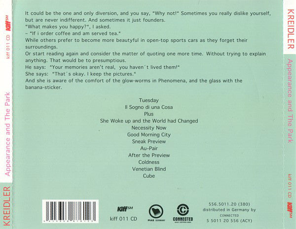 Kreidler : Appearance And The Park (CD, Album)
