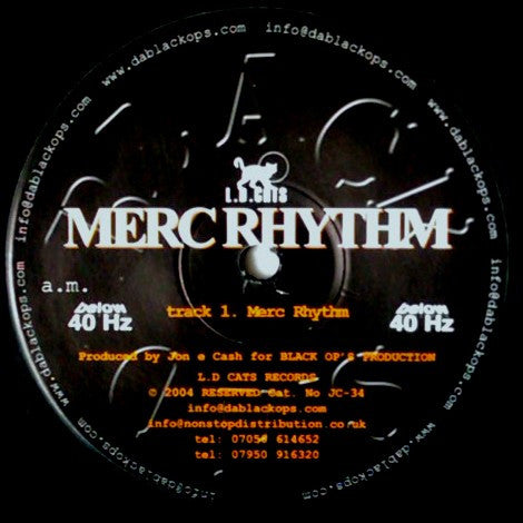 Jon E Cash : Merc Rhythm / Merc 44 (12")