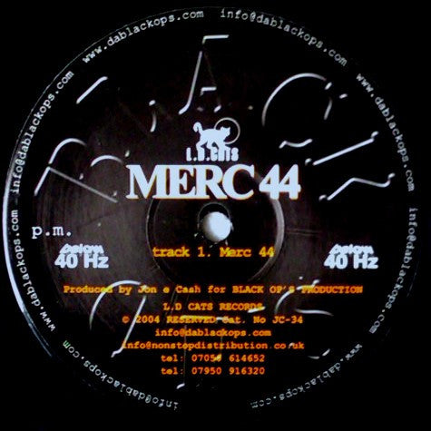 Jon E Cash : Merc Rhythm / Merc 44 (12")