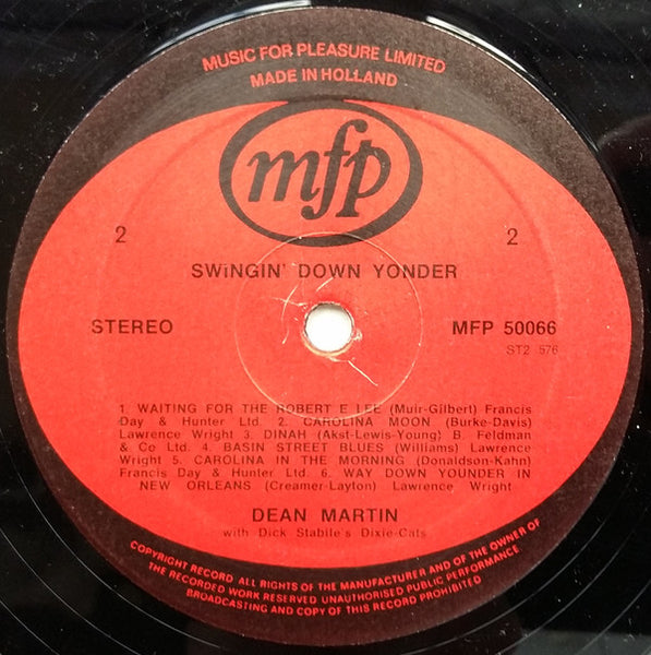Dean Martin : Swingin' Down Yonder (LP, Album, RE)