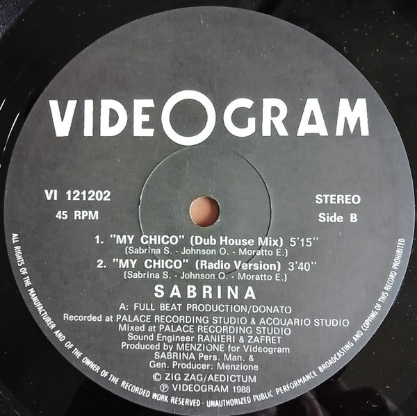 Sabrina : My Chico (12", Single)