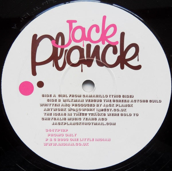 Jack Planck : Girl From Camarillo (12", Promo)