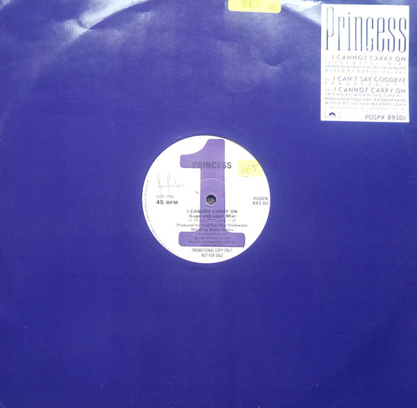 Princess : I Cannot Carry On (12", Promo)