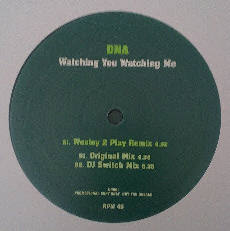 DNA (6) : Watching You Watching Me (12", Promo)