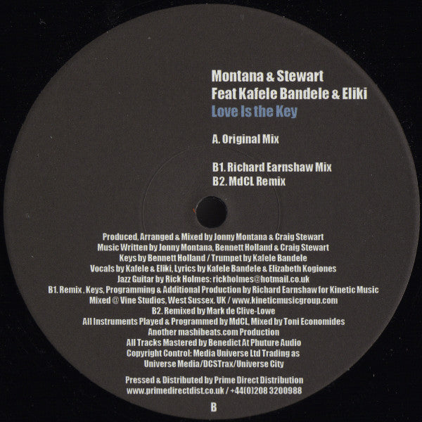Montana & Stewart Feat Kafele Bandele & Eliki (2) : Love Is The Key (12")