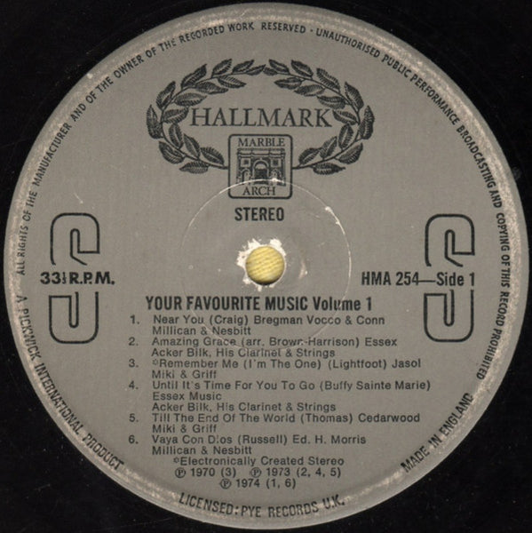 Millican & Nesbitt / Miki & Griff / Acker Bilk, His Clarinet & Strings* : Your Favourite Music Vol. 1 (LP, Comp, RM)