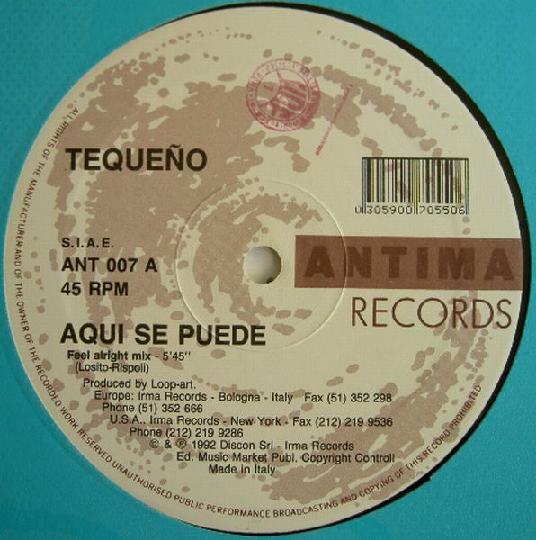 Tequeño : Aqui Se Puede (12")