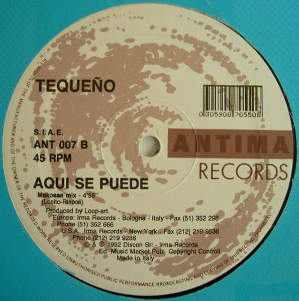 Tequeño : Aqui Se Puede (12")
