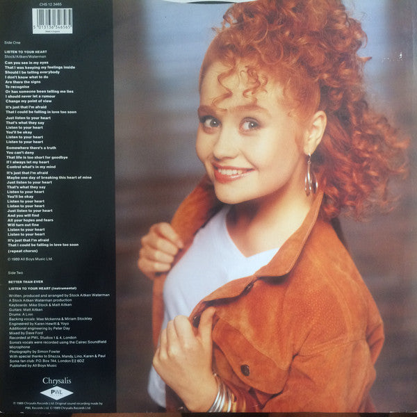 Sonia : Listen To Your Heart (12")