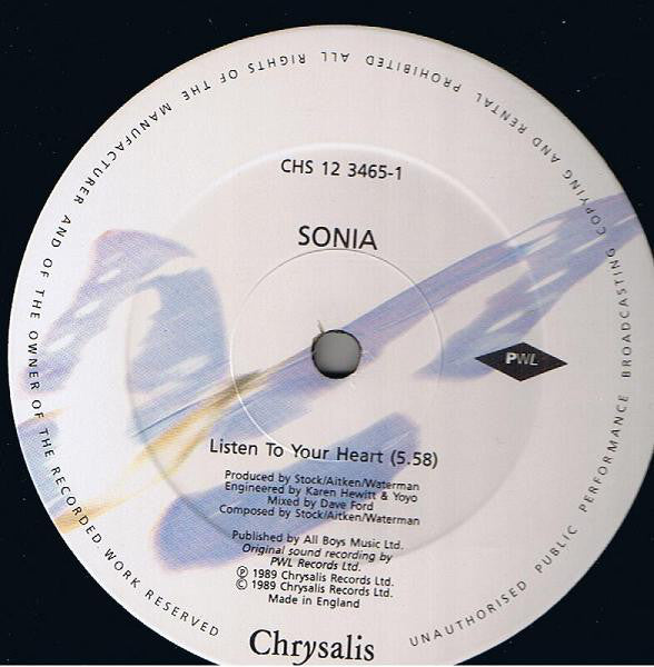 Sonia : Listen To Your Heart (12")