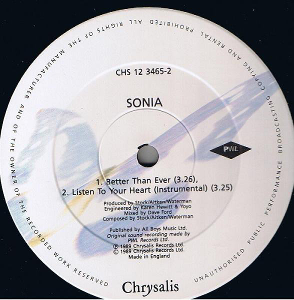 Sonia : Listen To Your Heart (12")