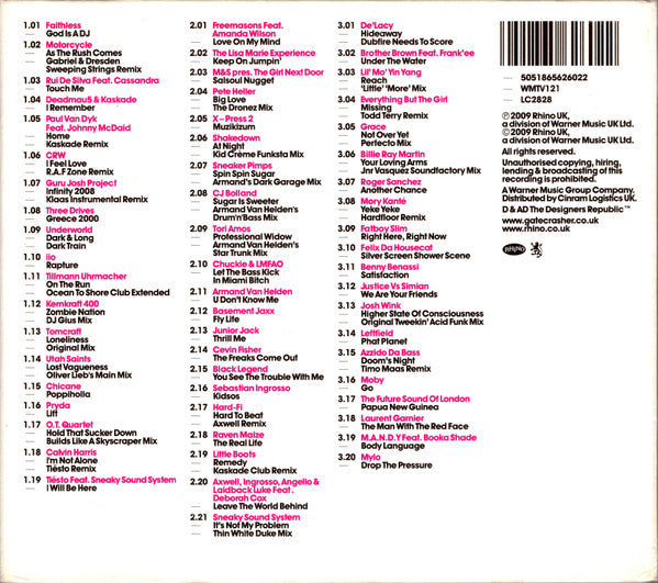 Various : Gatecrasher's Club Anthems (1993 - 2009) (3xCD, Mixed, Dig)