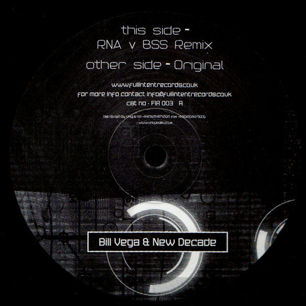 Bill Vega & New Decade : Running Scared (12")